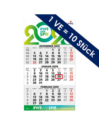 3-Monatskalender SPIE 2026 (10 Stk.)